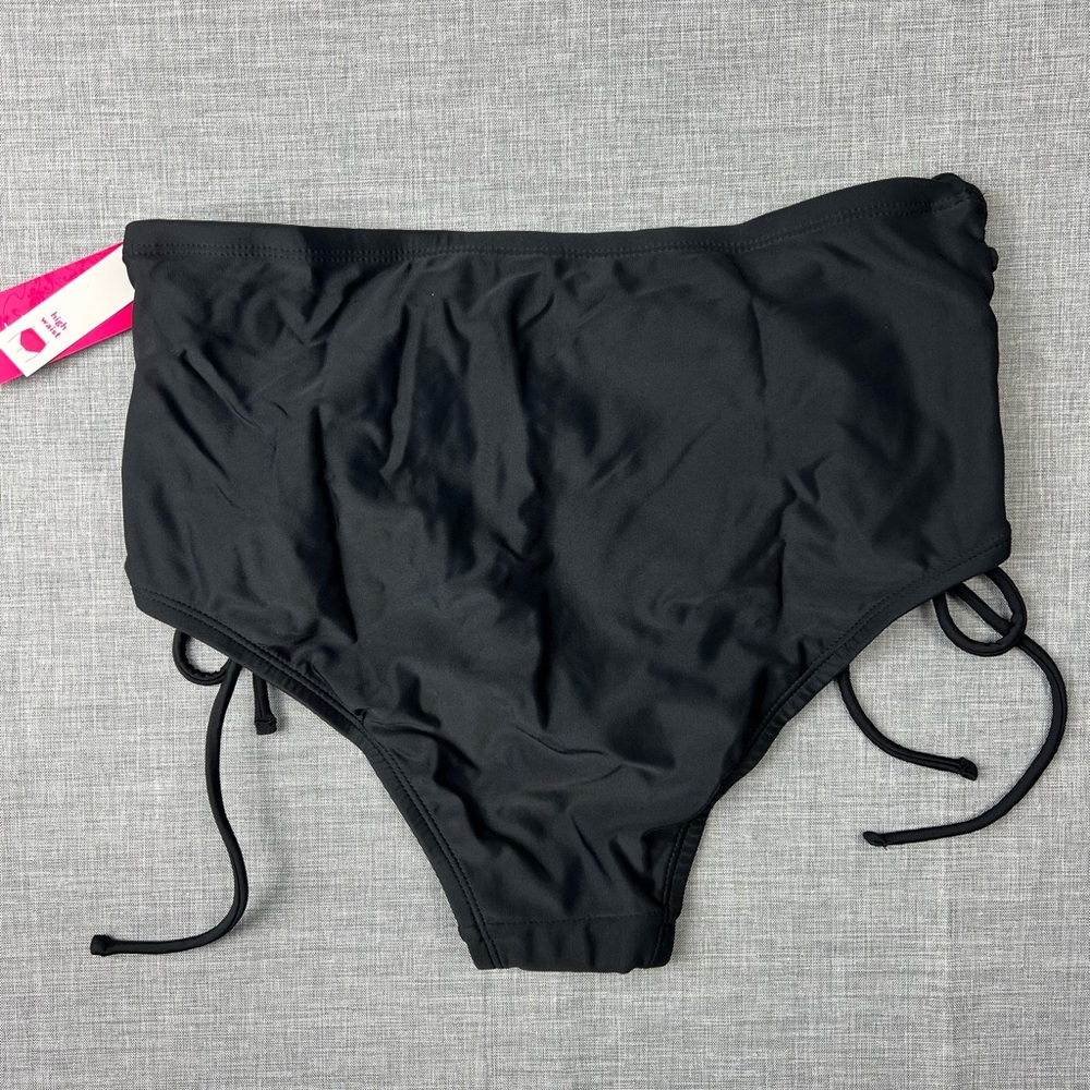 Xhiliration High Waist Side Tie Bikini Bottom Plus Size 14W 16W/18W 20W/22W - Picture 4 of 5